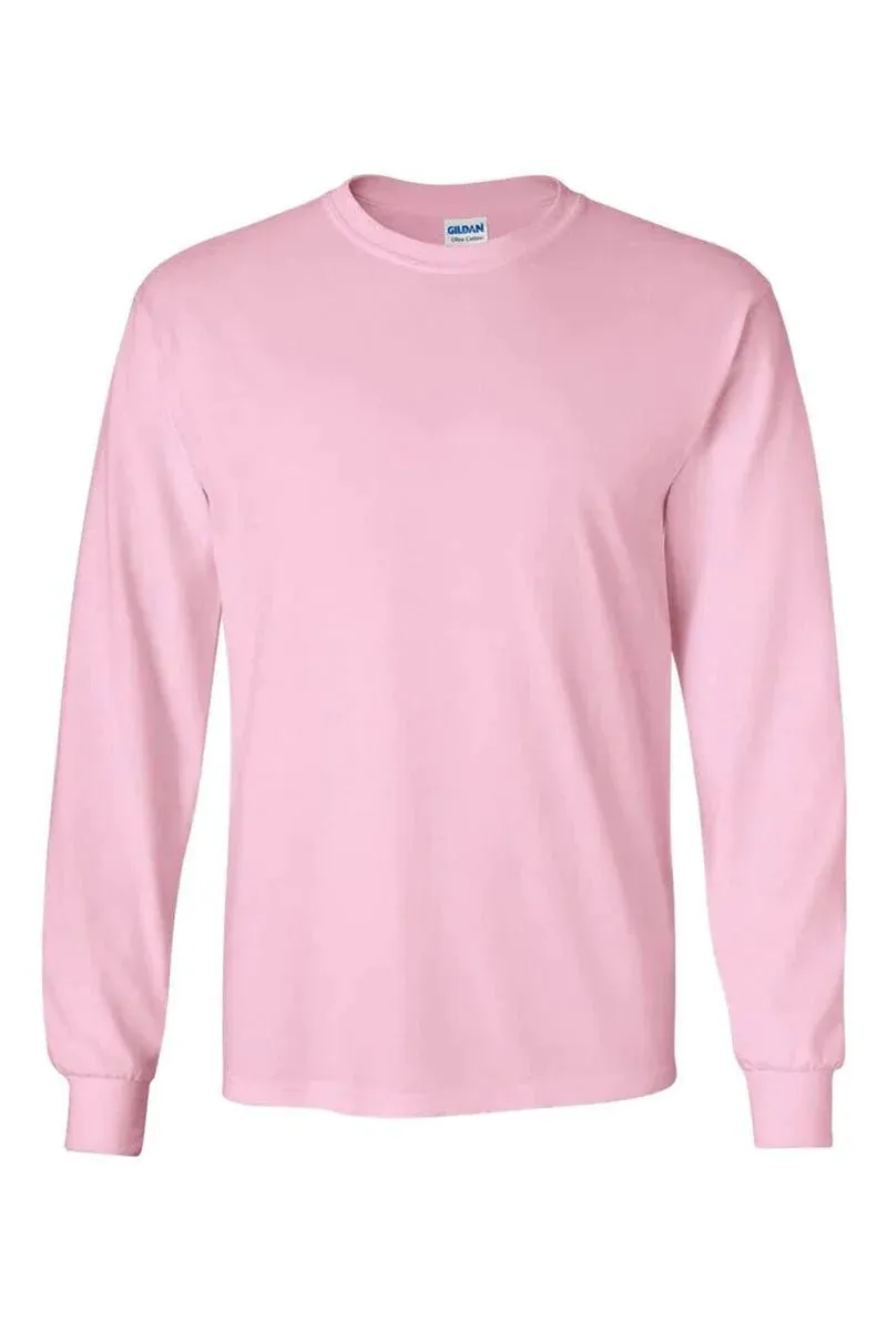 Pink Chinoiserie Christmas Heavy Cotton Long Sleeve Adult T-Shirt